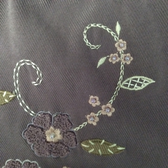 alfred donner petite needlecord bomber floral jacket - Picture 7 of 8